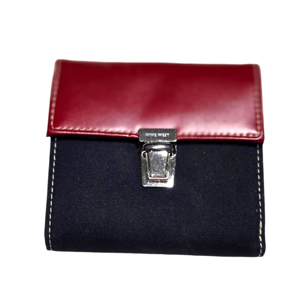 Nine West Small Folding Wallet Blue and Brown